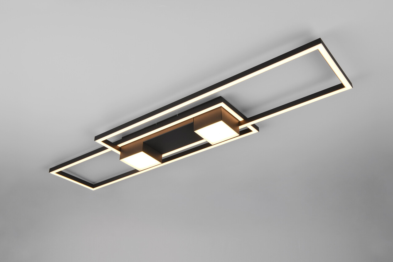 Plafoniera Albany, TRIO, 100x28x8 cm, 37W, 1x SMD, aluminiu, negru mat - imagine 7